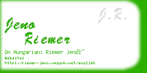 jeno riemer business card